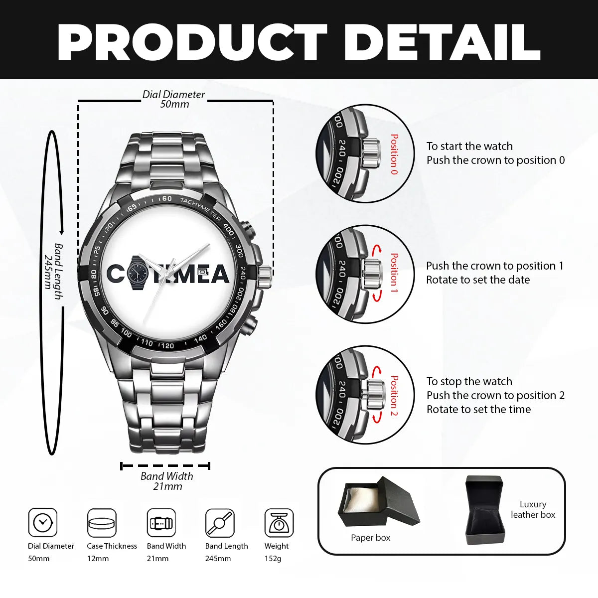 BROOKS 13K1-434 Alloy-Quatz-Men Watch, Personalized Premium Gift for Anniversary