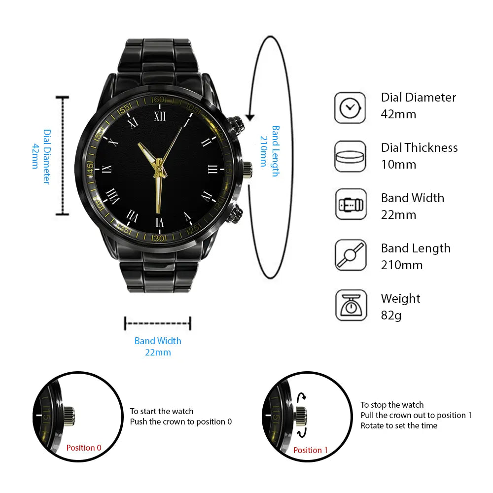 ABBAS 13K4-434 Personalized Watch, Premium Gift for Anniversary
