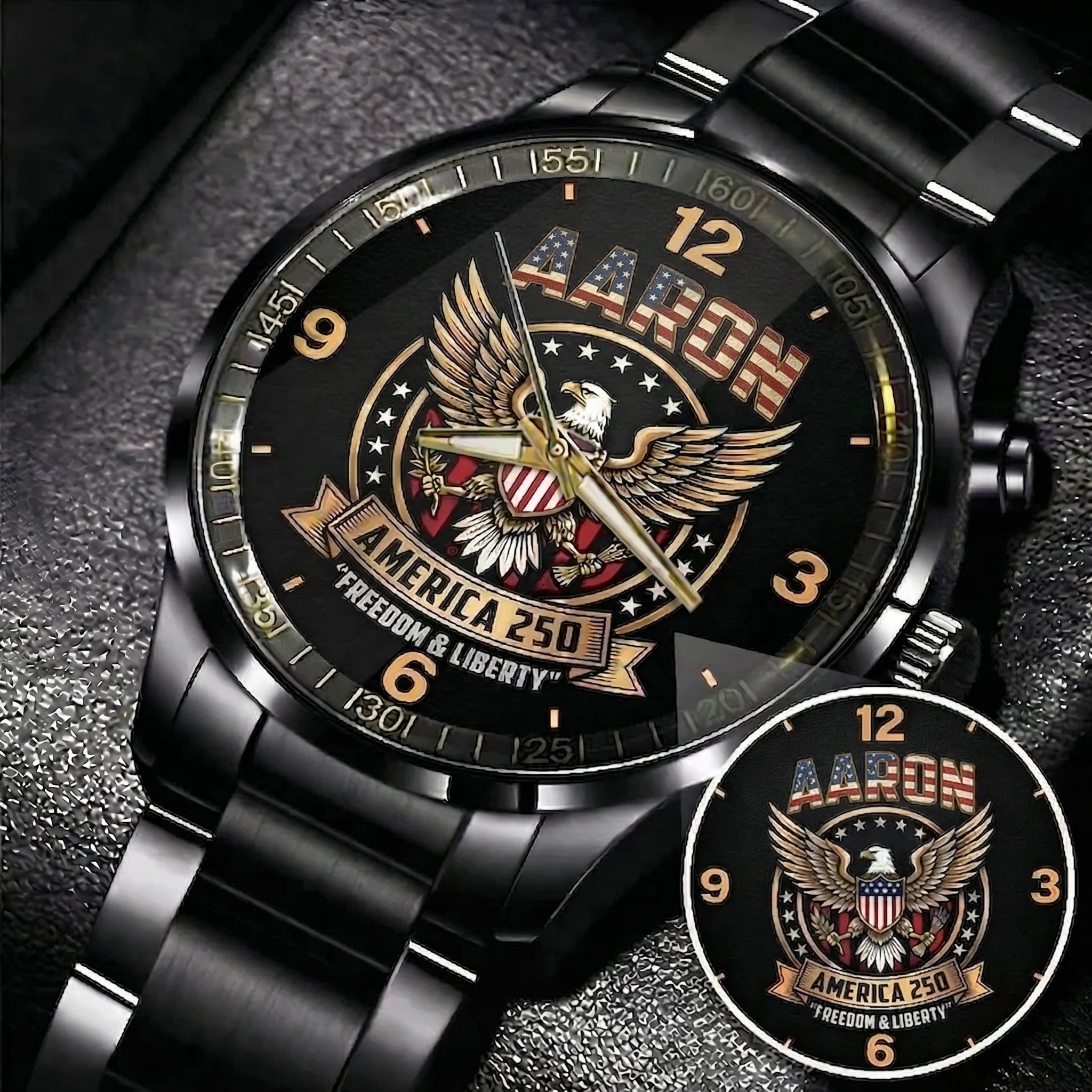 AARON Personalized Name Watch America 250 Freedom & Liberty