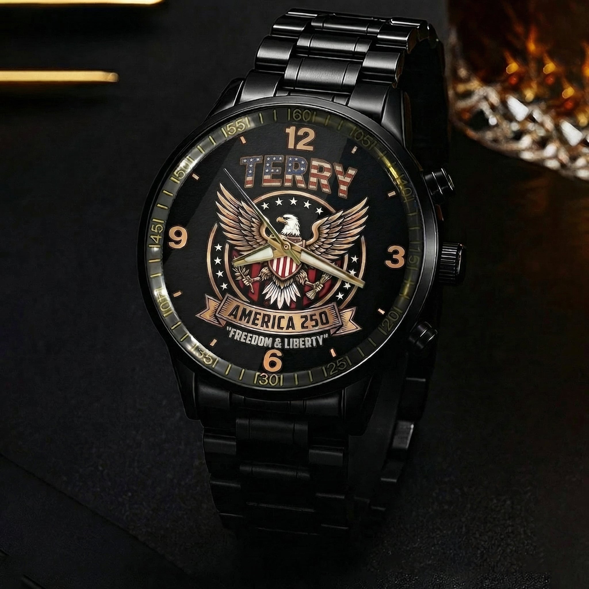 TERRY Personalized Name Watch America 250 Freedom & Liberty