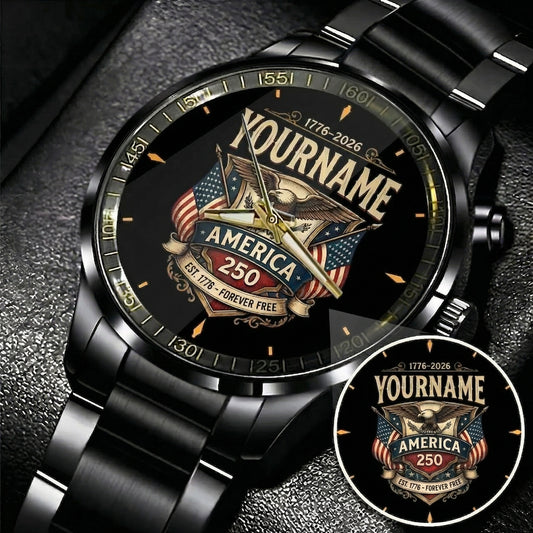 Personalized Name Watch America 250 Est 1776 - Forever Free