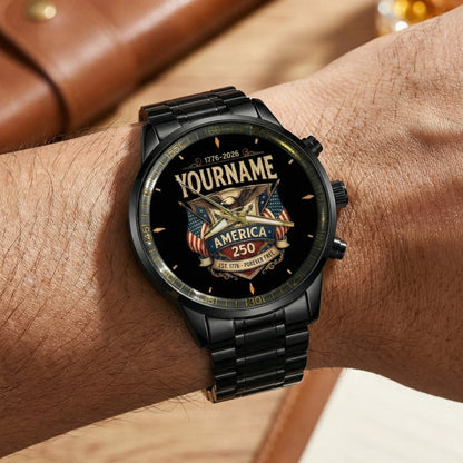 Personalized Name Watch America 250 Est 1776 - Forever Free