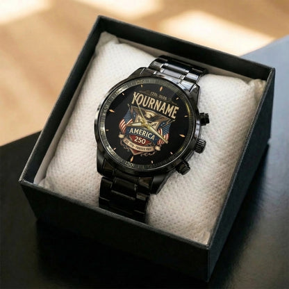 Personalized Name Watch America 250 Est 1776 - Forever Free