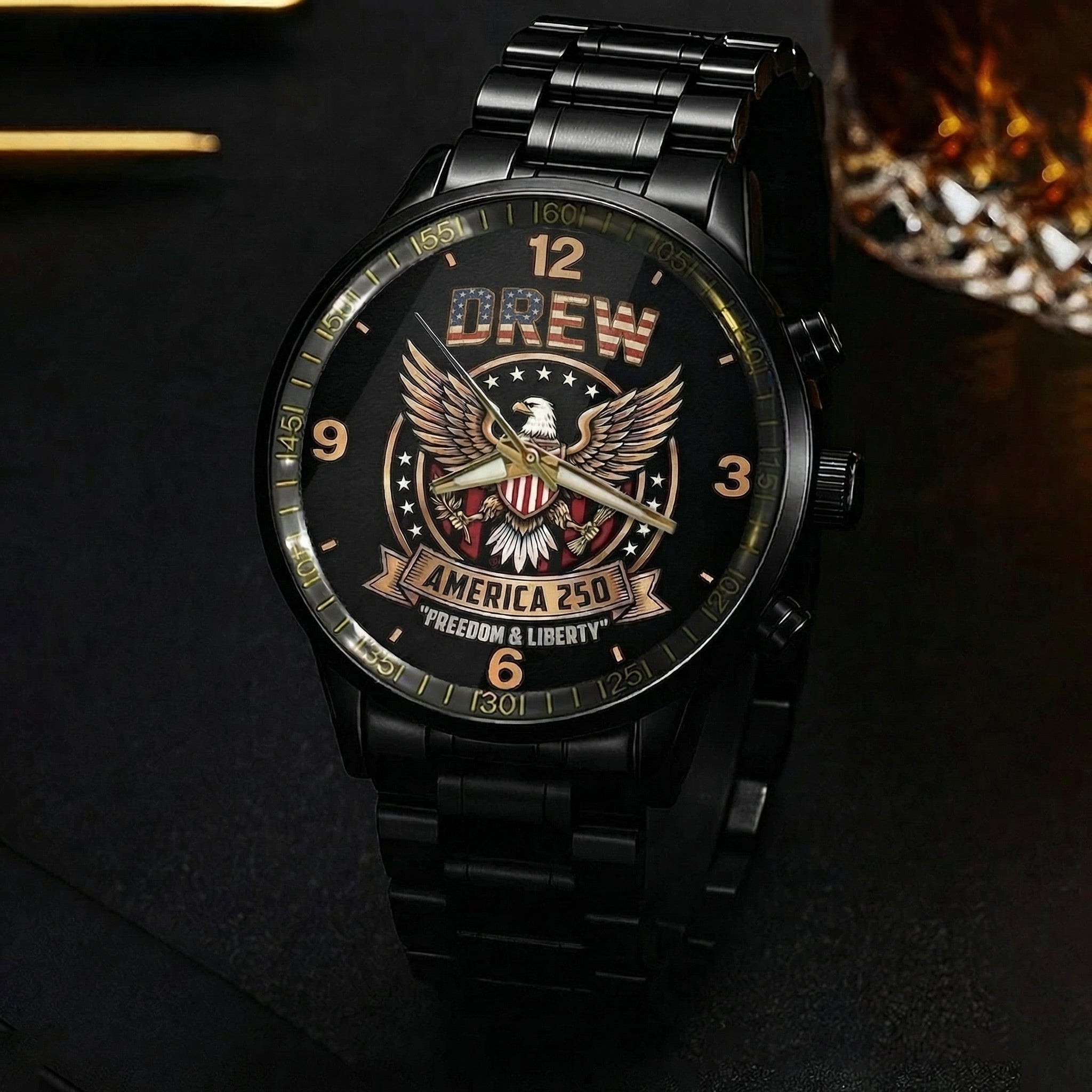 DREW Personalized Name Watch America 250 Freedom & Liberty