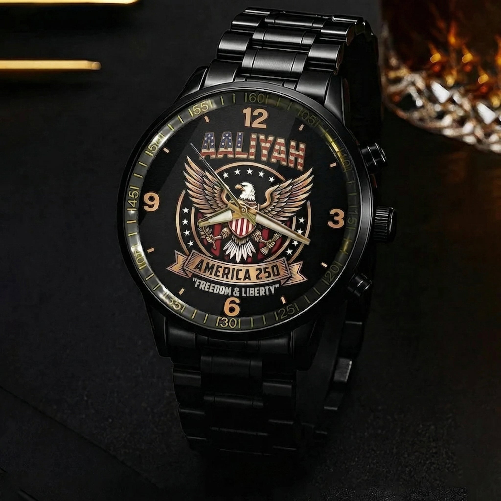 AALIYAH Personalized Name Watch America 250 Freedom & Liberty