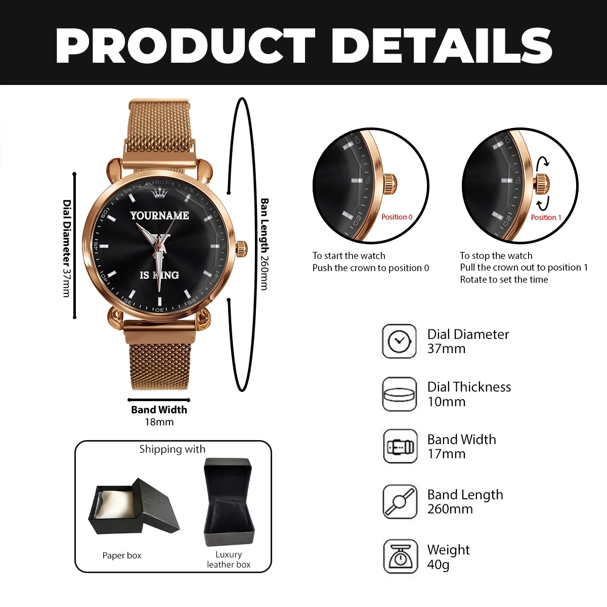 Mesh Strap Quartz Watch