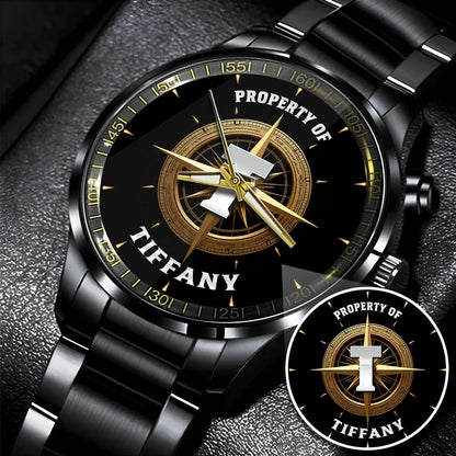 Property Of Your Name Compass Watch TIFFANY M1-W18