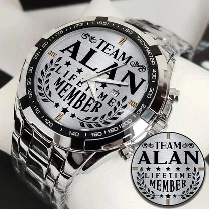 ALAN 13K1-437 Alloy-Quatz-Men Watch, Personalized Premium Gift for Anniversary