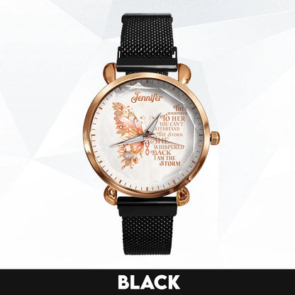 They Whisper To Her You Can't Withstand The Storm Golden Rose Watch JENNIFER M1-W19