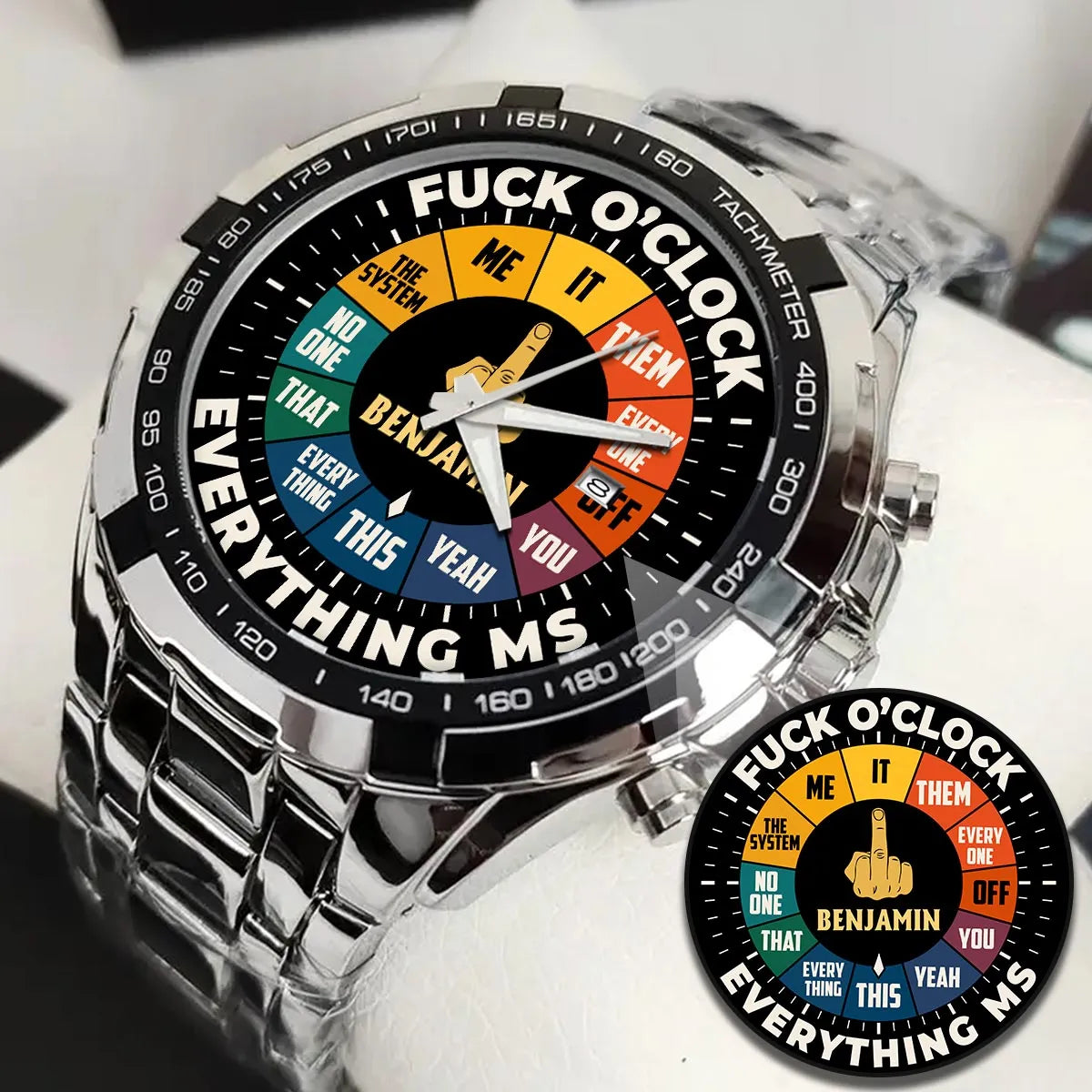 BENJAMIN 13K1-438 Alloy-Quatz-Men Watch, Personalized Premium Gift for Anniversary