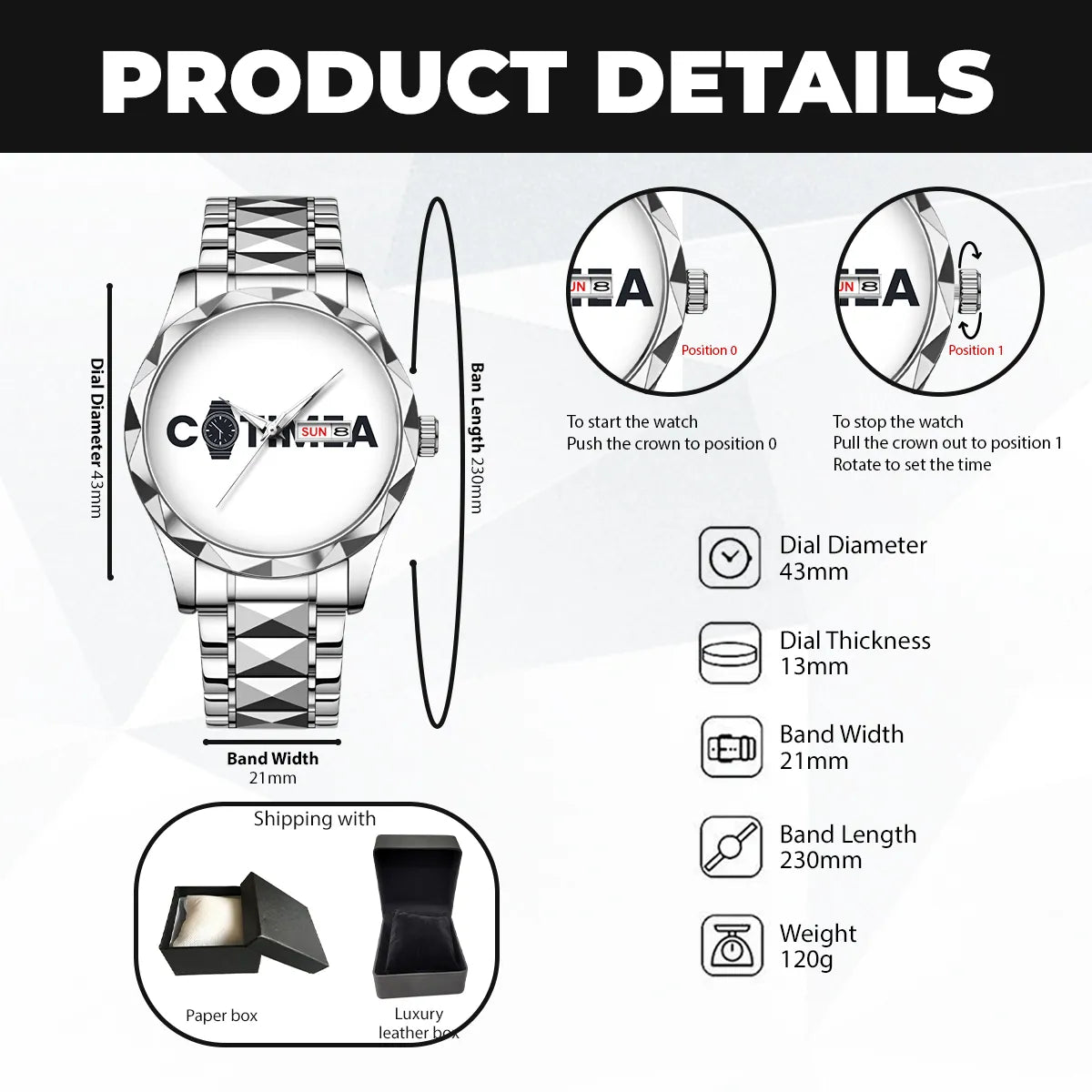 AARON 13K1-438 Luxury Alloy-Men Watch, Personalized Premium Gift for Anniversary