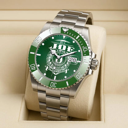 JOE 13K1-440 Personalized Green Submariner Watch, Premium Gift for Anniversary