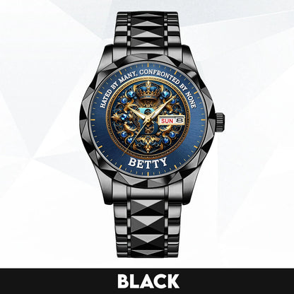 Hated By Many Confronted By None Golden Blue Watch BETTY M1-W15