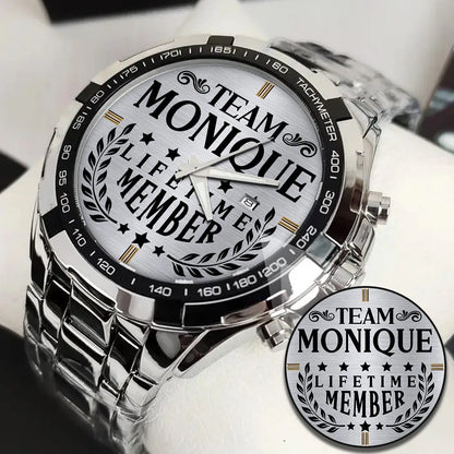 MONIQUE 13K1-437 Alloy-Quatz-Men Watch, Personalized Premium Gift for Anniversary