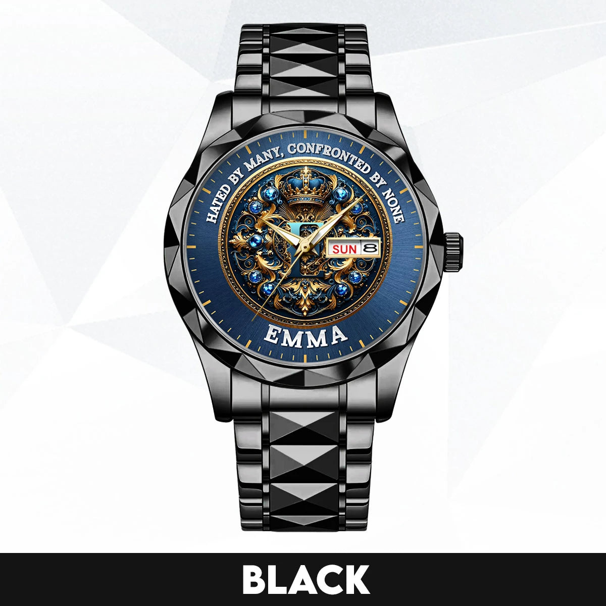 Hated By Many Confronted By None Golden Blue Watch EMMA M1-W15