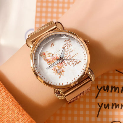 They Whisper To Her You Can't Withstand The Storm Golden Rose Watch LIZ M1-W19