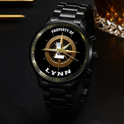 Property Of Your Name Compass Watch LYNN M1-W18