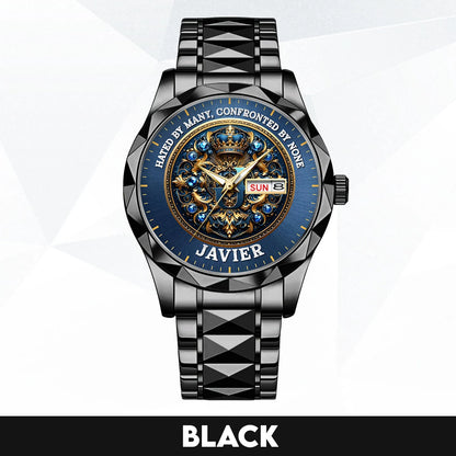 Hated By Many Confronted By None Golden Blue Watch JAVIER M1-W15