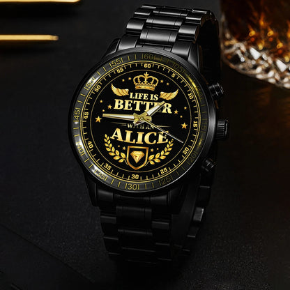 ALICE 13K1-442 Personalized Watch, Premium Gift for Anniversary