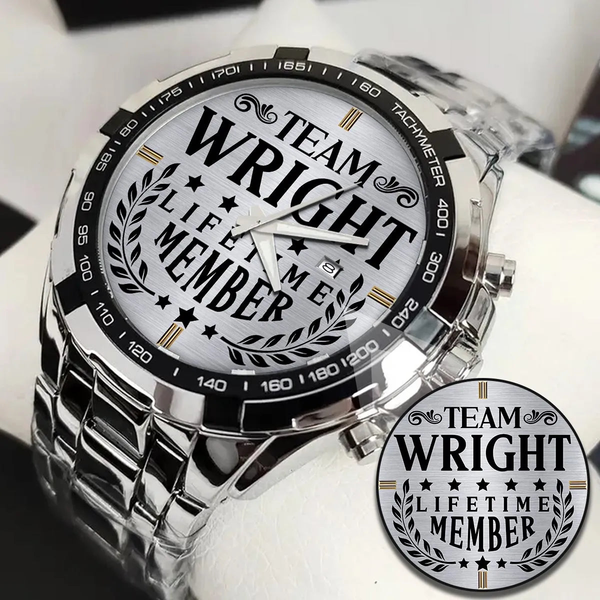WRIGHT 13K1-437 Alloy-Quatz-Men Watch, Personalized Premium Gift for Anniversary