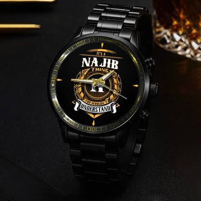 NAJIB 13K11-434 Personalized Watch, Premium Gift for Anniversary