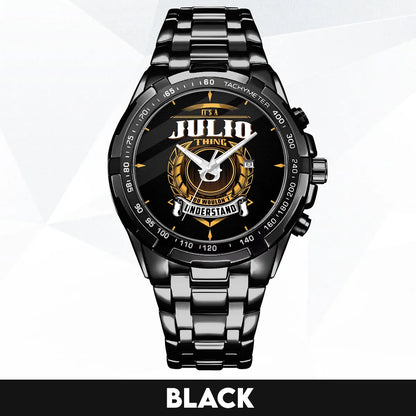 JULIO 13K2-434 Alloy-Quatz-Men Watch, Personalized Premium Gift for Anniversary