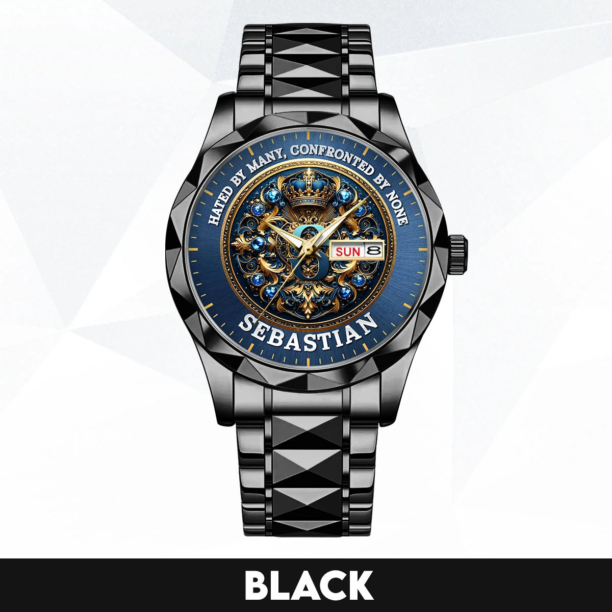 Hated By Many Confronted By None Golden Blue Watch SEBASTIAN M1-W15