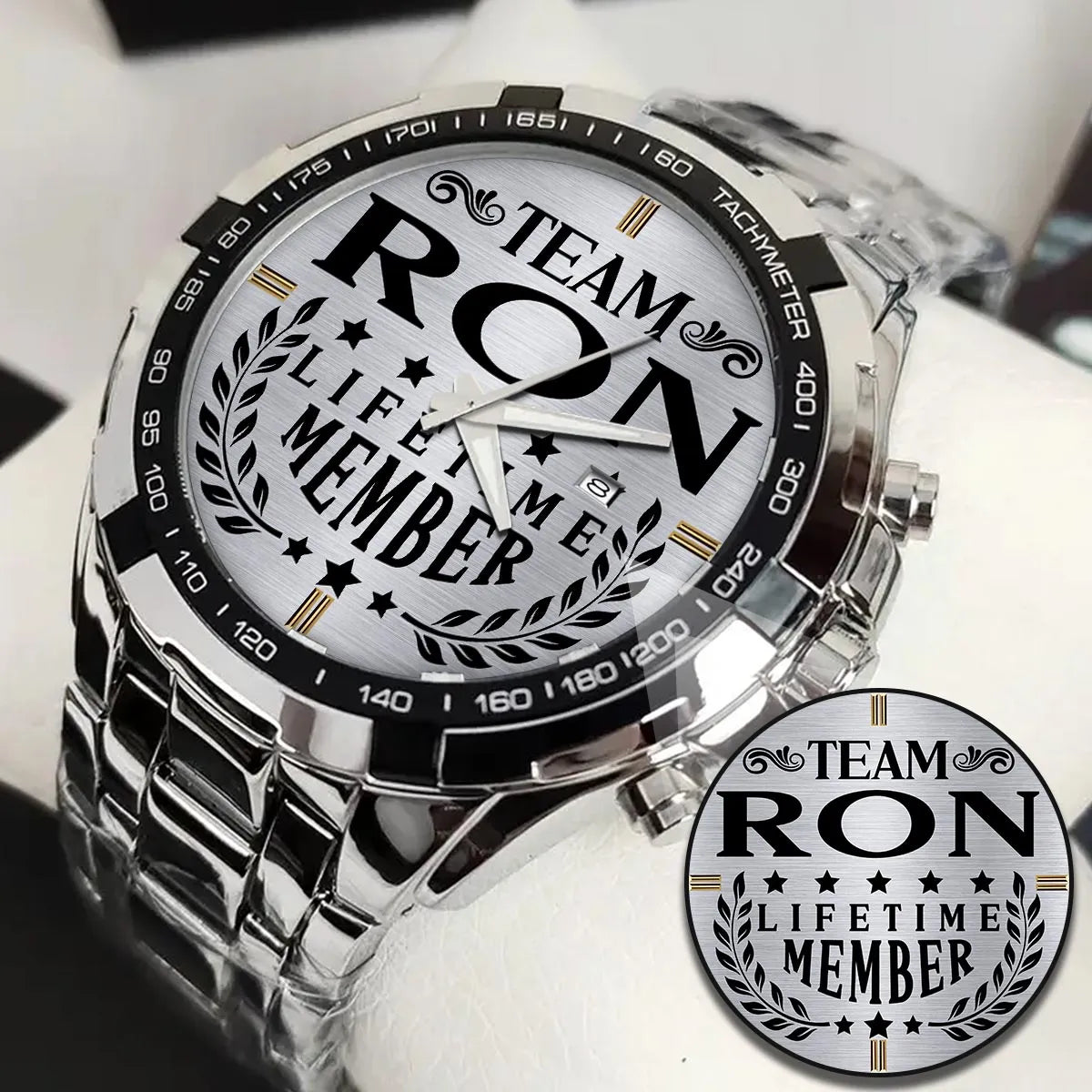 RON 13K1-437 Alloy-Quatz-Men Watch, Personalized Premium Gift for Anniversary