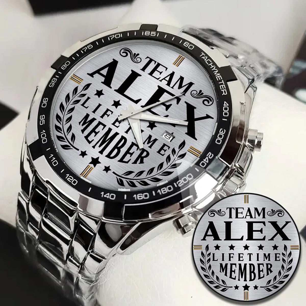 ALEX 13K1-437 Alloy-Quatz-Men Watch, Personalized Premium Gift for Anniversary