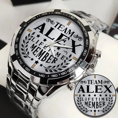 ALEX 13K1-437 Alloy-Quatz-Men Watch, Personalized Premium Gift for Anniversary