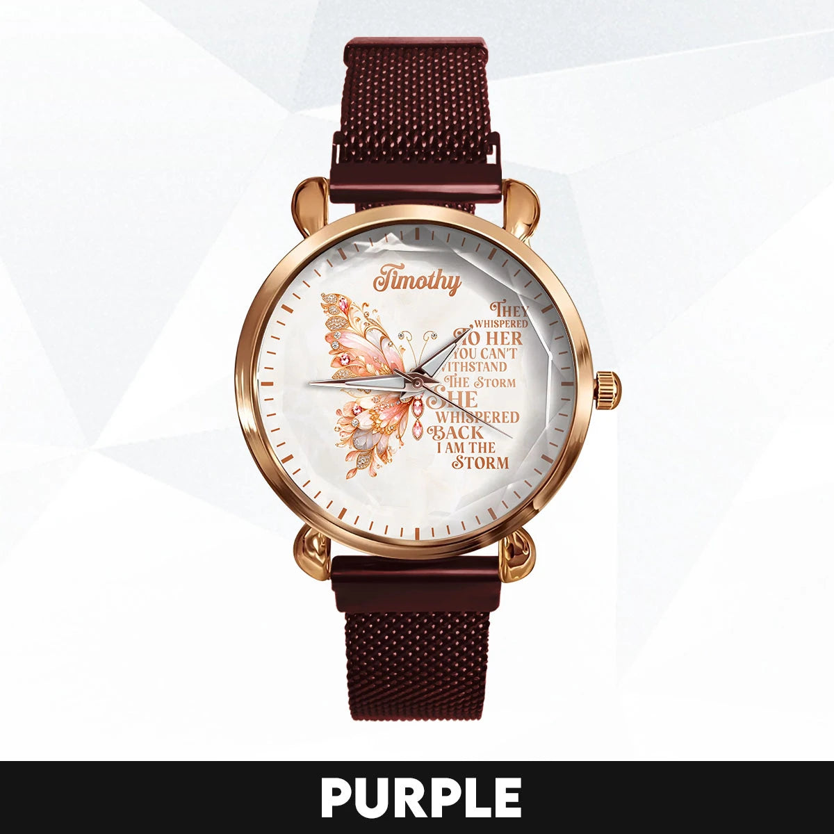 They Whisper To Her You Can't Withstand The Storm Golden Rose Watch TIMOTHY M1-W19