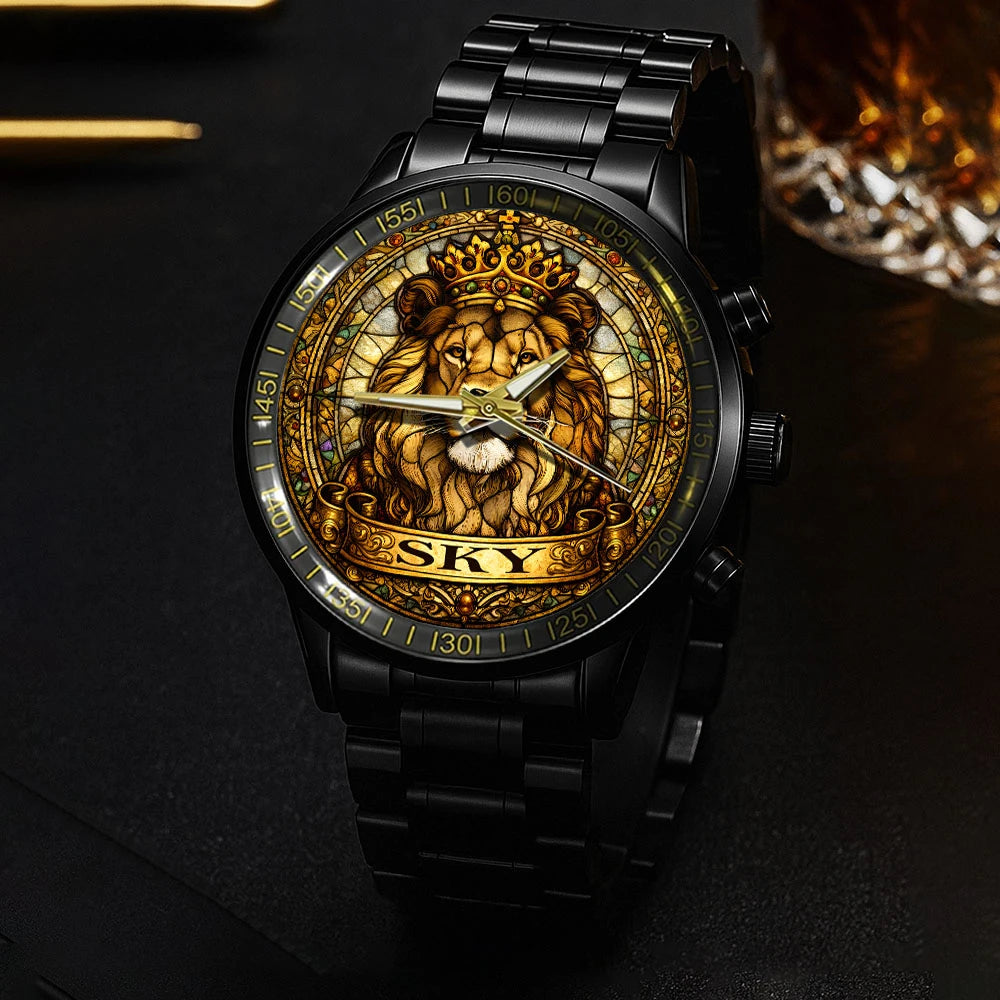 SKY 13K1-484 Personalized King Lion Luxury Stainless Steel Watch