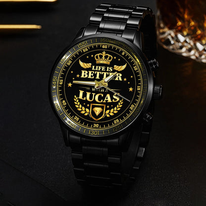 LUCAS 13K1-442 Personalized Watch, Premium Gift for Anniversary