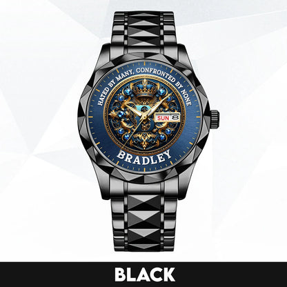Hated By Many Confronted By None Golden Blue Watch BRADLEY M1-W15
