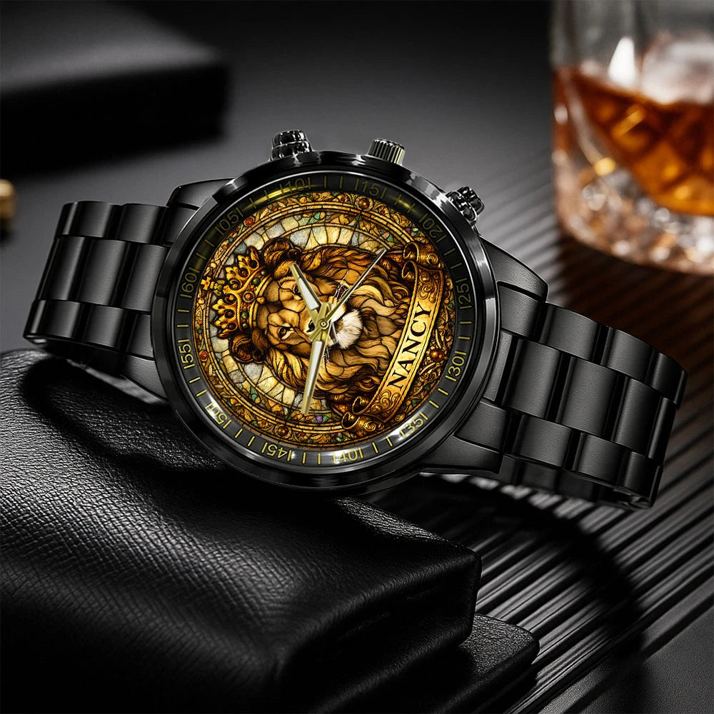 NANCY 13K1-484 Personalized King Lion Luxury Stainless Steel Watch