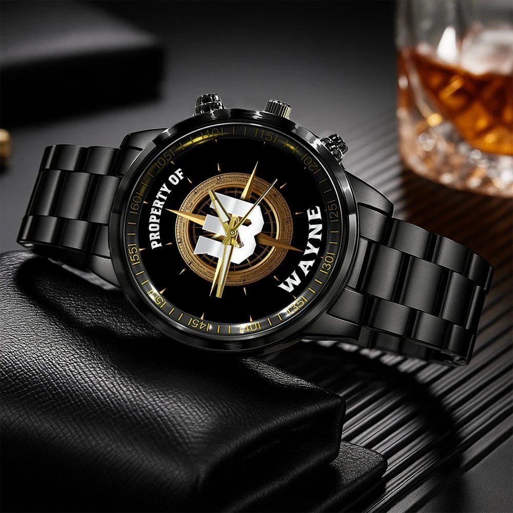 Property Of Your Name Compass Watch WAYNE M1-W18