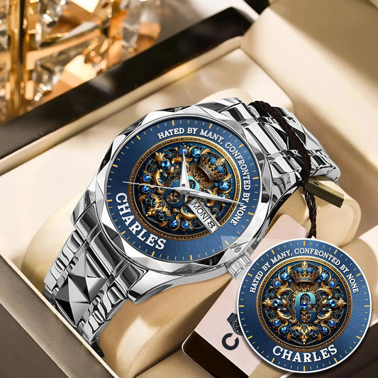 Hated By Many Confronted By None Golden Blue Watch CHARLES M1-W15