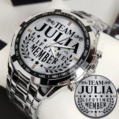 JULIA 13K1-437 Alloy-Quatz-Men Watch, Personalized Premium Gift for Anniversary
