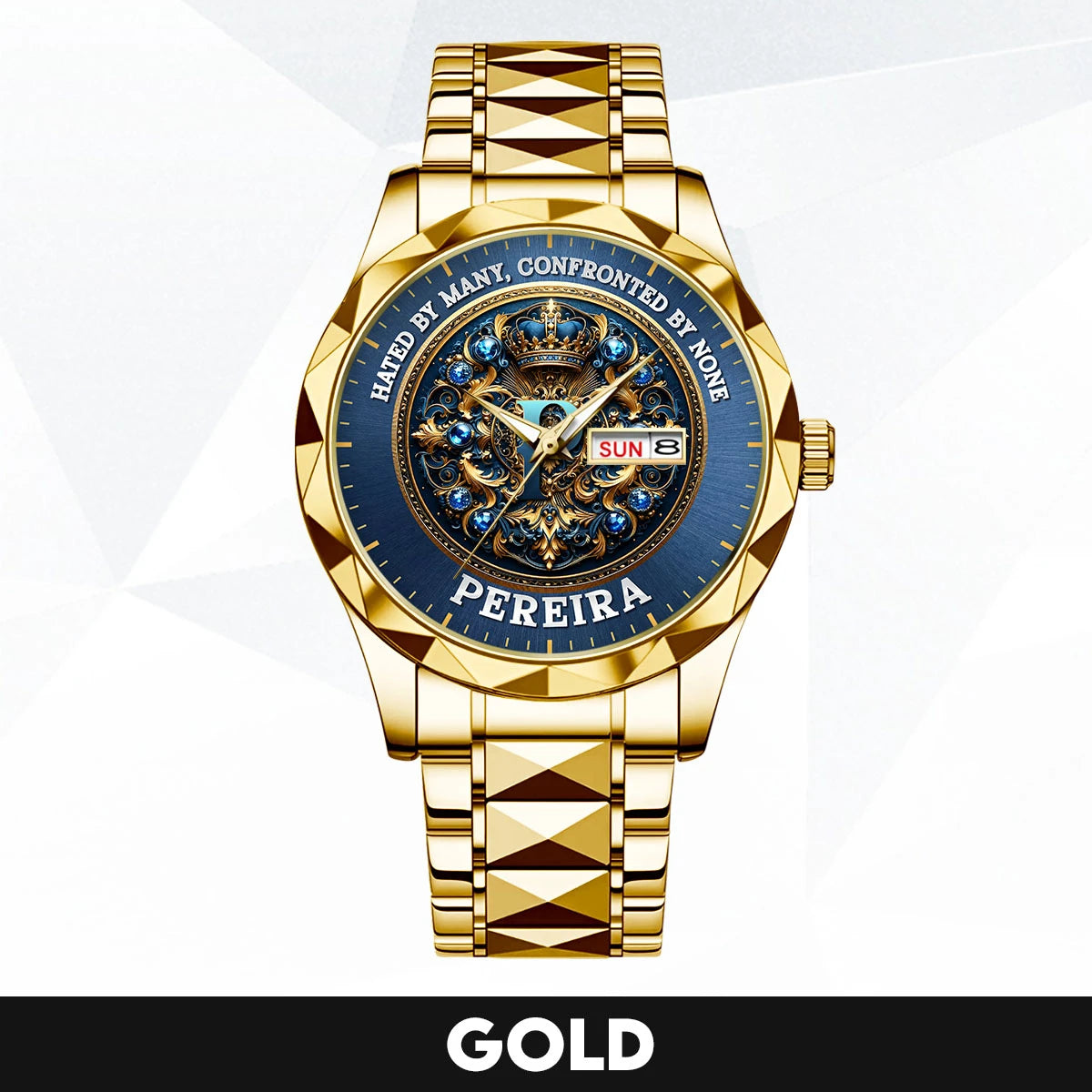 Hated By Many Confronted By None Golden Blue Watch PEREIRA M1-W15