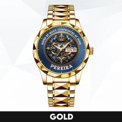 Hated By Many Confronted By None Golden Blue Watch PEREIRA M1-W15