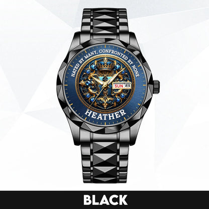 Hated By Many Confronted By None Golden Blue Watch HEATHER M1-W15