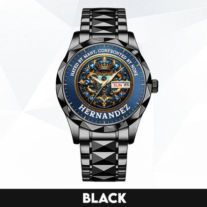 Hated By Many Confronted By None Golden Blue Watch HERNANDEZ M1-W15