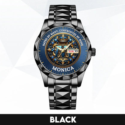 Hated By Many Confronted By None Golden Blue Watch MONICA M1-W15