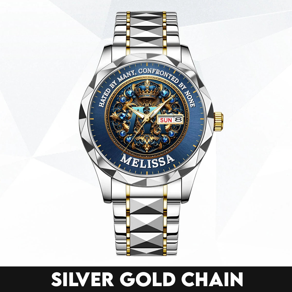 Hated By Many Confronted By None Golden Blue Watch MELISSA M1-W15