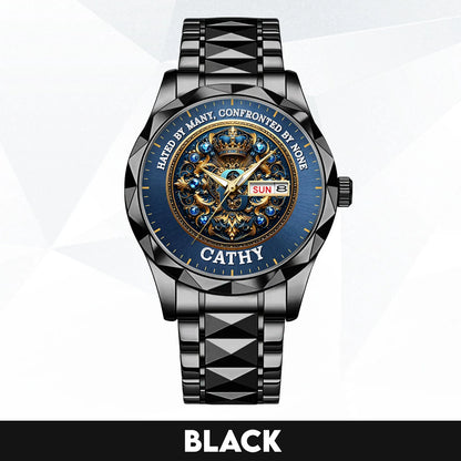 Hated By Many Confronted By None Golden Blue Watch CATHY M1-W15