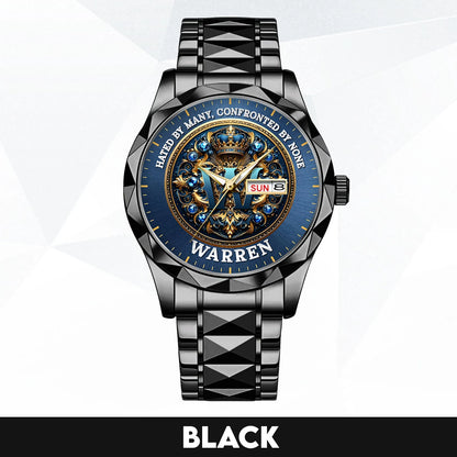Hated By Many Confronted By None Golden Blue Watch WARREN M1-W15
