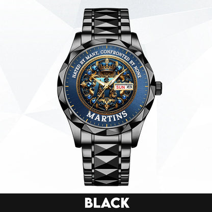 Hated By Many Confronted By None Golden Blue Watch MARTINS M1-W15