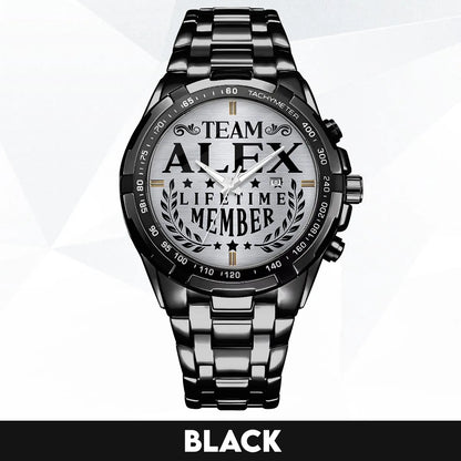 ALEX 13K1-437 Alloy-Quatz-Men Watch, Personalized Premium Gift for Anniversary