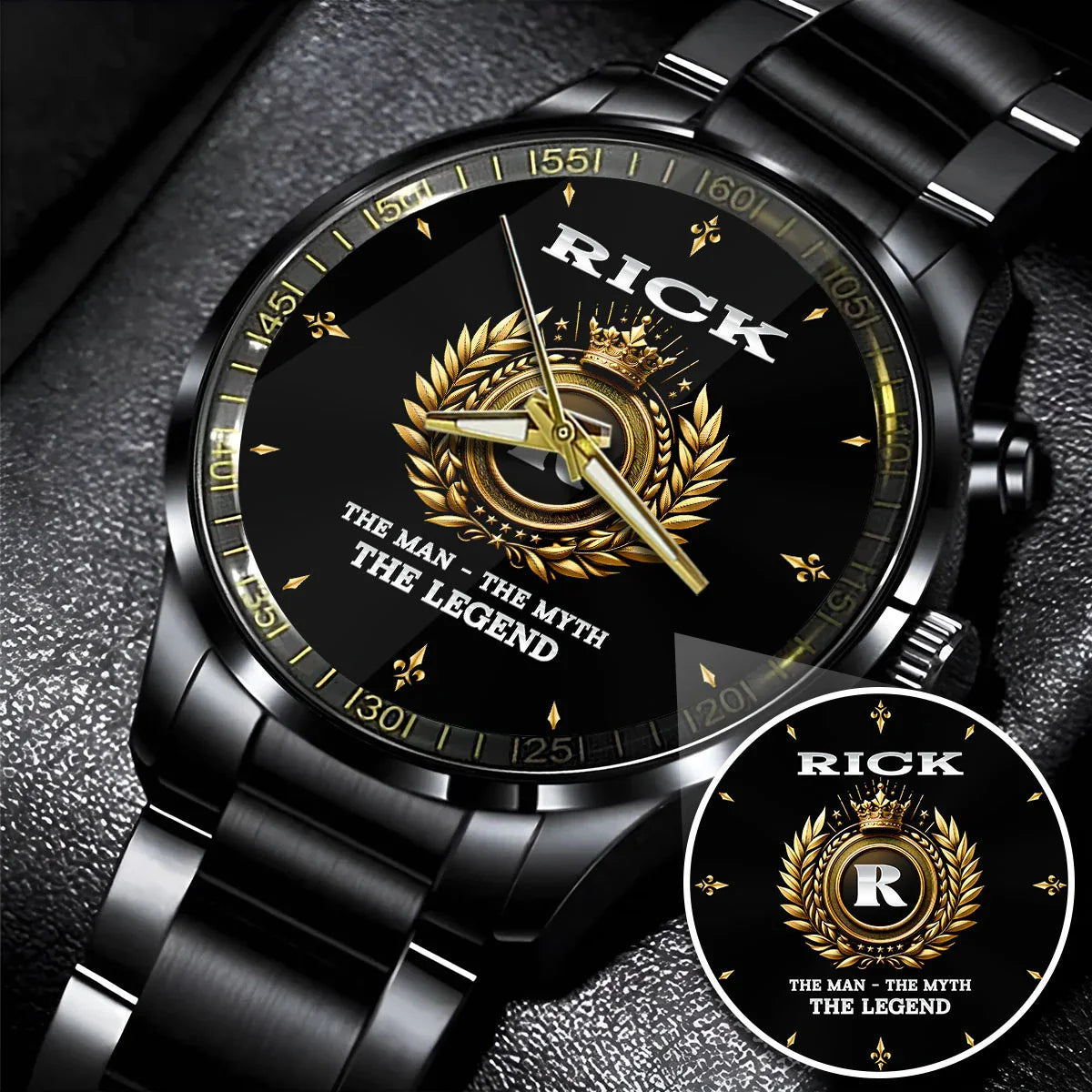 The Man The Myth The Legend Olive Crown Watch RICK M1-W5