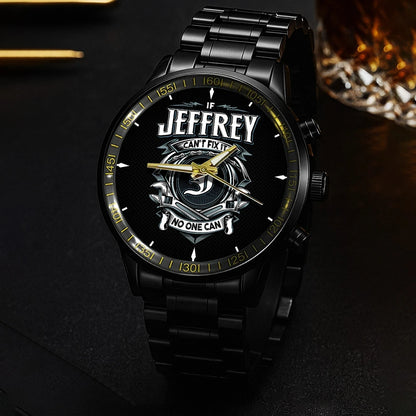 JEFFREY 13K1-447 – Personalized Name Watch “If Can’t Fix It, No One Can”